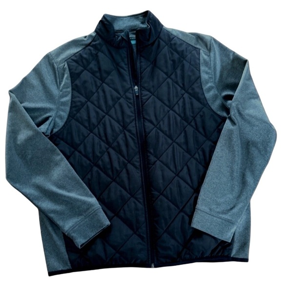 Men’s PGA Tour Insulated Quilted Jacket Golf Windbreaker Black and Gray Sz XXL - Picture 1 of 5